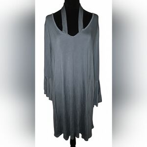 Emerald Tunic Dress 2x Bell Sleeves Plus.